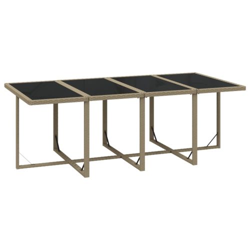 Градински комплект с възглавници 9 части полиратан бежов