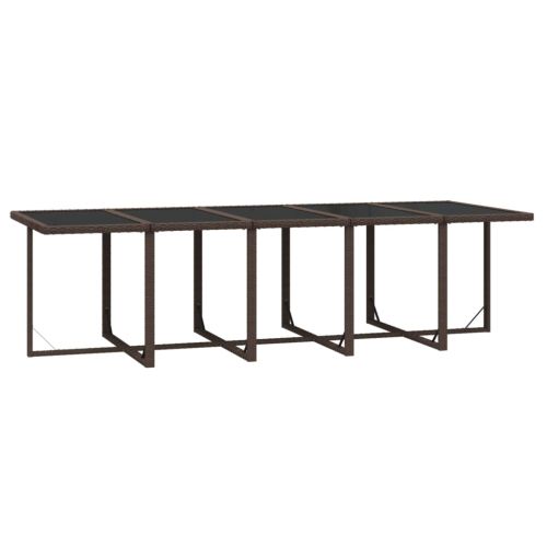 Градински комплект с възглавници 15 части полиратан кафяв