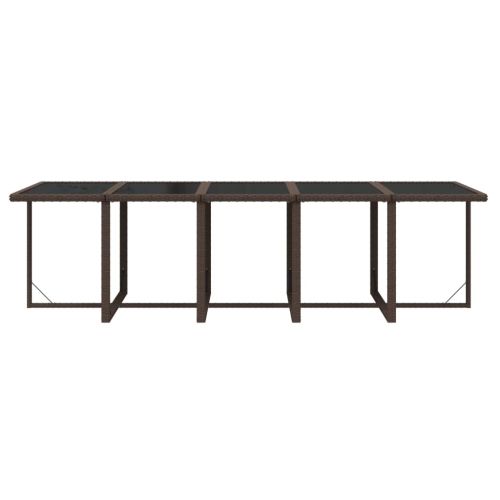 Градински комплект с възглавници 15 части полиратан кафяв