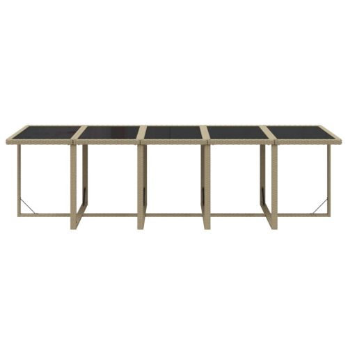 Градински комплект с възглавници, 11 части, полиратан, бежов