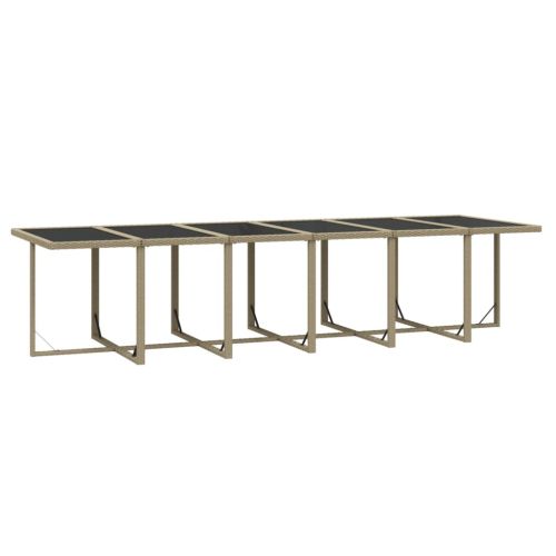 Градински комплект с възглавници, 17 части, полиратан, бежов