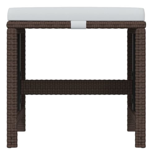 Градински комплект с възглавници, 19 части, полиратан, кафяв