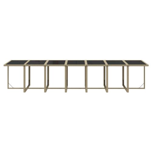 Градински комплект с възглавници, 19 части, полиратан, бежов