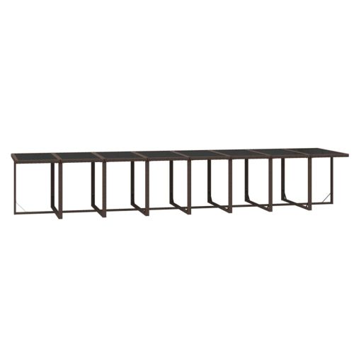 Градински комплект с възглавници 21 части кафяв полиратан