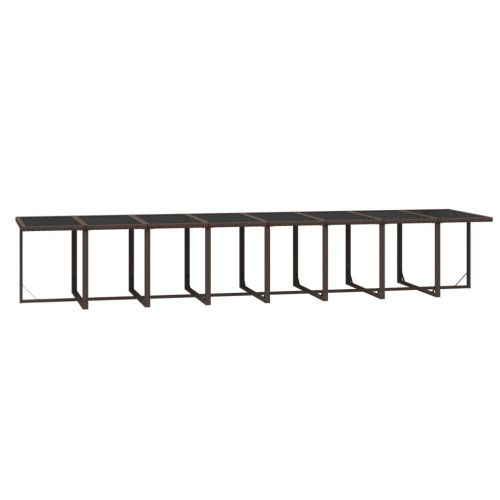 Градински комплект с възглавници 21 части кафяв полиратан