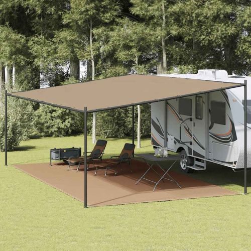 Килим за палатка, таупе, 400x700 см, HDPE