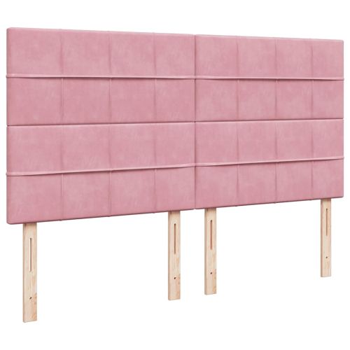 Османска легло с матраци, розово, 200x200 см, кадифе