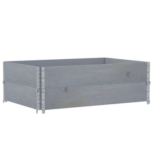 Палетни страници, сив, 2 бр, 120x80 см, борова дървесина масив