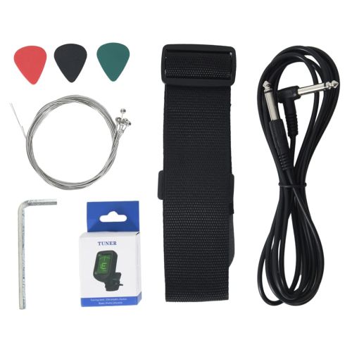 Електрическа китара за начинаещи с калъф черна 4/4 39"