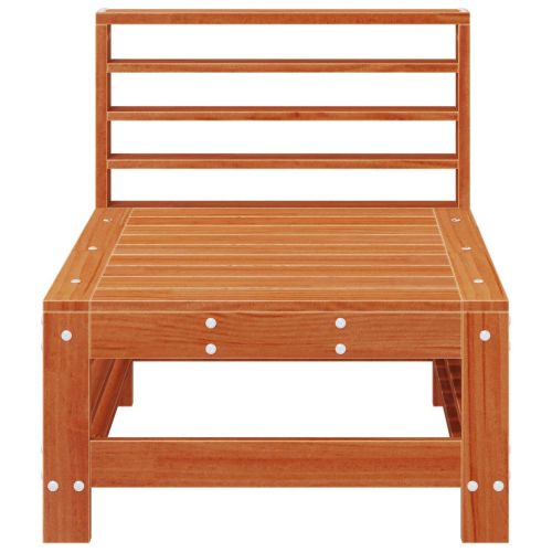 Градинен среден диван Масивна боровина Восъчен Кафяв