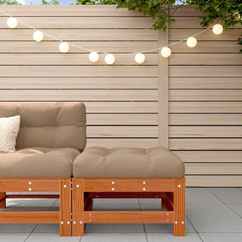 Градинска поставка за крака Масивна боровина Восъчен Кафяв