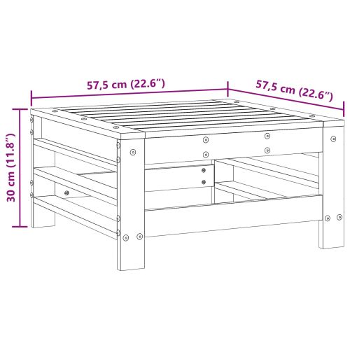 Градинска поставка за крака Масивна боровина Восъчен Кафяв