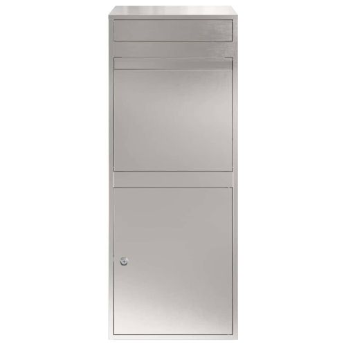 Пощенска кутия за пратки с врата Сребрист 47,5 x 38 x 59 см