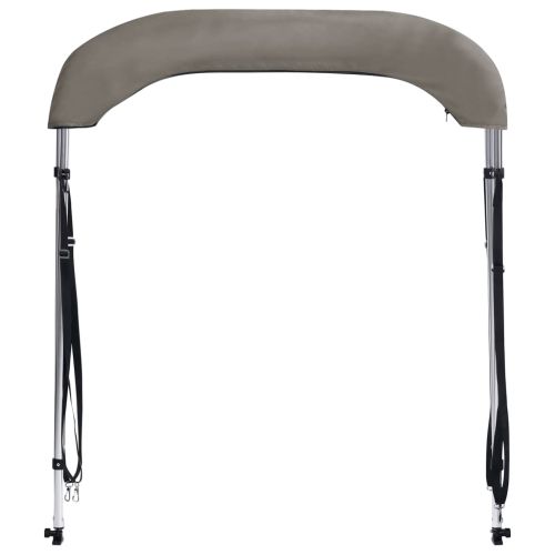 Тента за лодка, 2 дъги, сива, 180x130x110 см