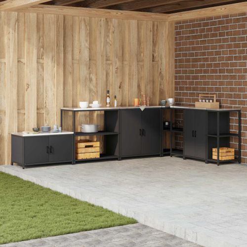 Съхранение в кухнята с рафт Черно 60 x 50 x 92 см Стомана