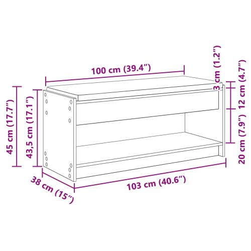 Пейка за коридор с възглавница Бетонно Сиво 103 x 38 x 45 см