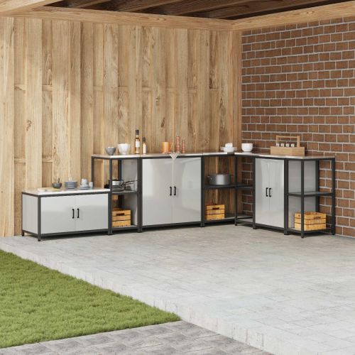 Съхранение в кухнята с рафт Сребрист 60 x 50 x 92 см Стомана