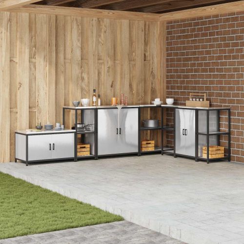 Съхранение в кухнята с рафт Сребрист 60 x 50 x 92 см Стомана