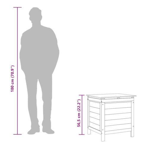 Градинска кутия за съхранение, 50x49x56,5 см, чам масив