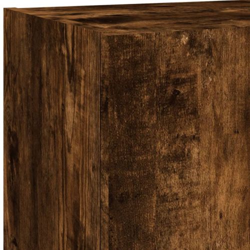 ТВ стенни модули с LED, 5 части, опушен дъб, инженерно дърво