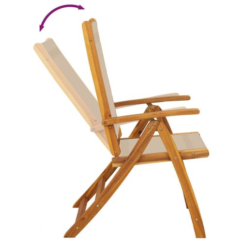 Градински трапезен комплект, 7 части, акация масив и textilene