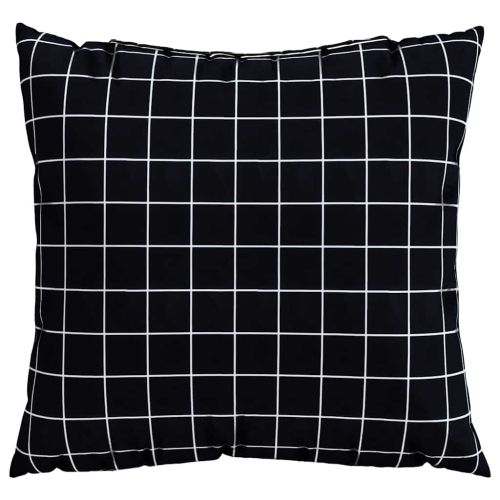 Пухени възглавници 4 pcs Черна квадратна шарка 40 x 40 cm