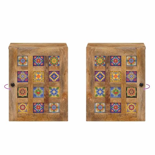 Окачен шкаф за баня със съхранение Естествен 38 x 33,5 x 48 см