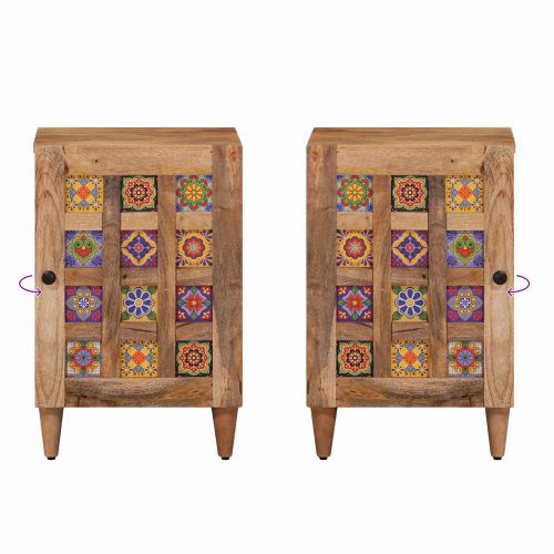 Шкаф за баня Естествен 38 x 33,5 x 58 см Солидно мангово дърво