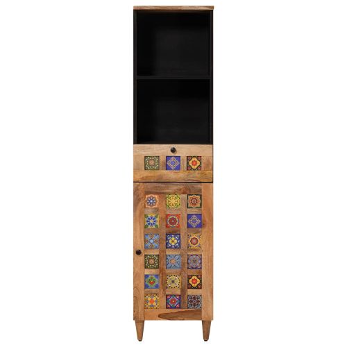 Шкаф за баня Естествен 38 x 33 x 160 см Солидно мангово дърво