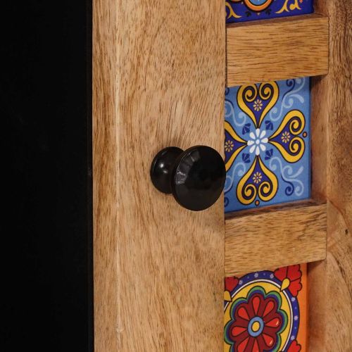 Служебен шкаф Естествен 80 x 33,5 x 75 см Солидно мангово дърво