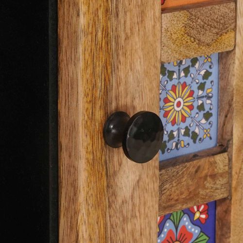 Служебен шкаф Естествен 90 x 33,5 x 75 см Солидно мангово дърво