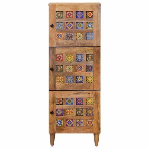 Висок шкаф Естествен 40 x 33 x 110 см Солидно мангово дърво