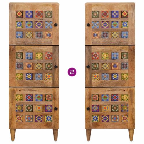 Висок шкаф Естествен 40 x 33 x 110 см Солидно мангово дърво