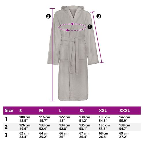 Халат за баня KINN Сив XXXL Памук
