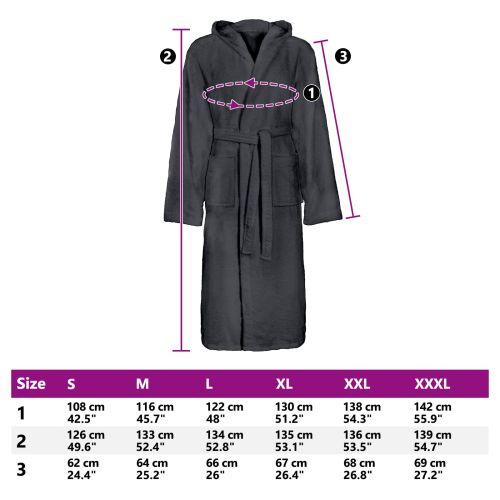 Халат за баня KINN Антрацит XXXL Памук