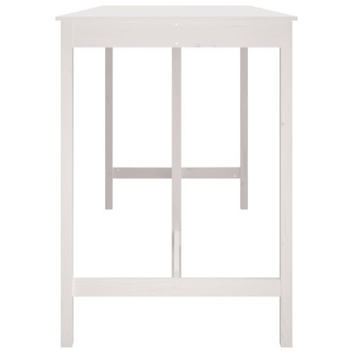 Бар маса, бяла, 180x80x110 см, борово дърво масив