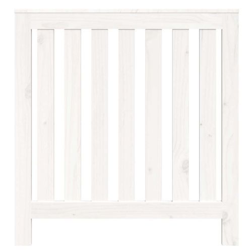 Параван за радиатор, бял, 79,5x19x84 см, борово дърво масив