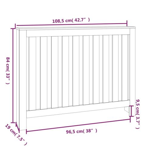 Параван за радиатор 108,5x19x84 см борово дърво масив