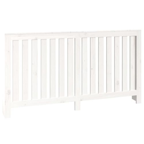 Параван за радиатор бял 153x19x84 см борово дърво масив