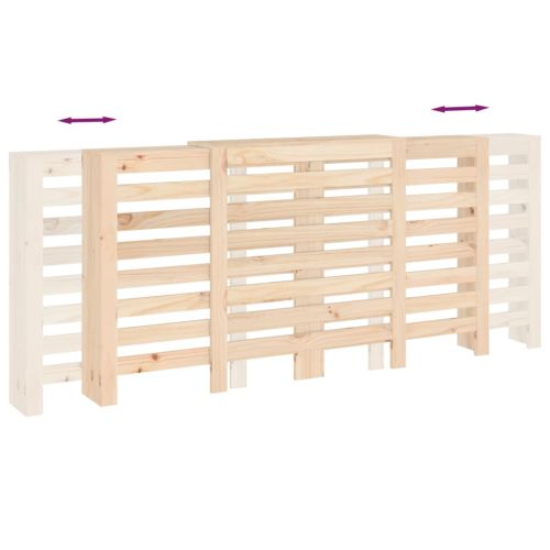 Параван за радиатор, 210x21x85 см, борово дърво масив