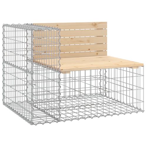 Градинска пейка габионен дизайн 92x71x65,5 см бор масив