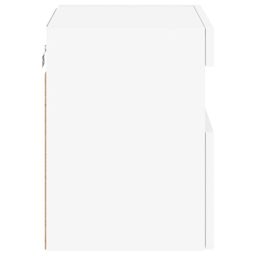 Стенен ТВ шкаф с LED осветление, бял, 40x30x40 см