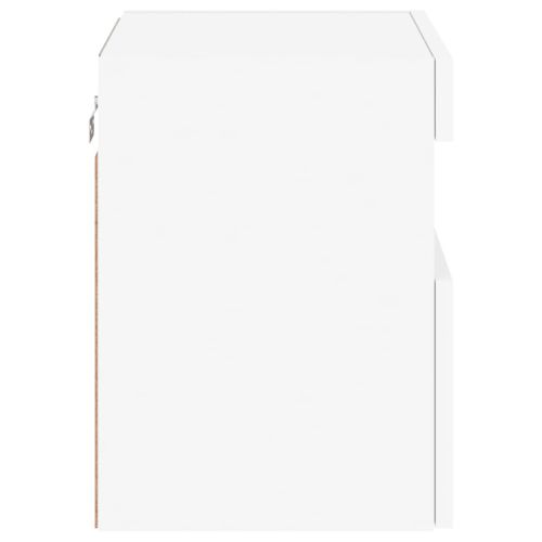 Стенни ТВ шкафове с LED осветление, 2 бр, бели, 40x30x40 см