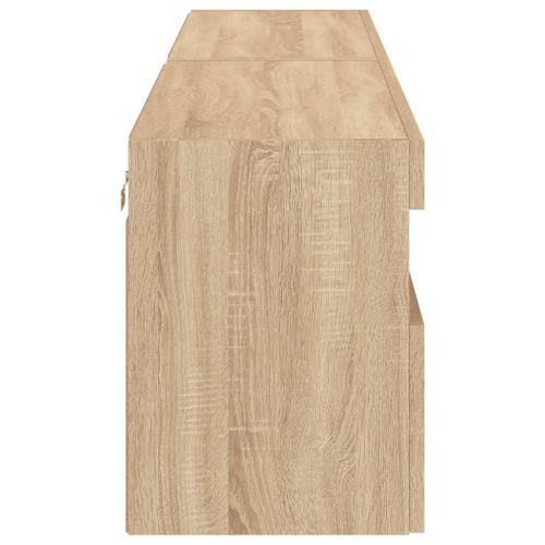 Стенни ТВ шкафове с LED лампи, 2 бр, сонома дъб, 80x30x40 см