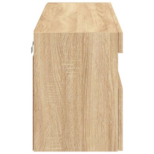 Стенен ТВ шкаф с LED осветление, сонома дъб, 100x30x40 см