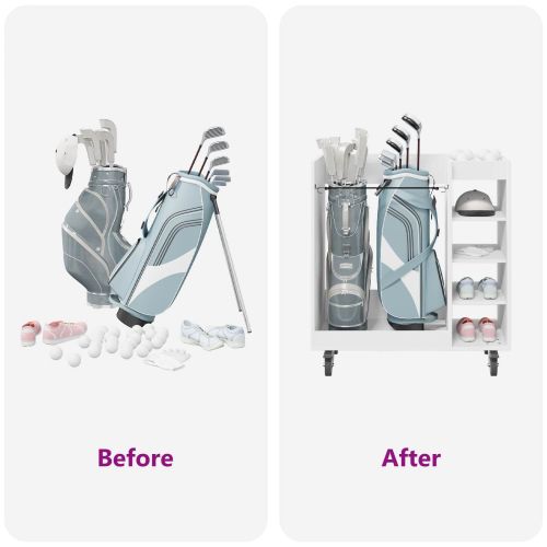 Голф шкаф с колело Едноцветен Бяло 90 x 45 x 98 см