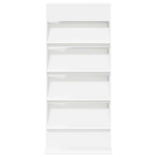 Етажерка за списания Бяло 70 x 41 x 156 см Инженерно дърво