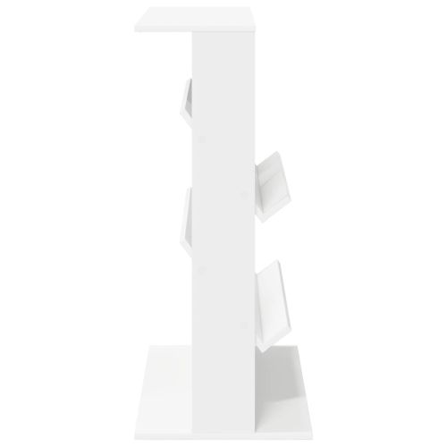 Етажерка за списания Бяло 70 x 41 x 96 см Инженерно дърво