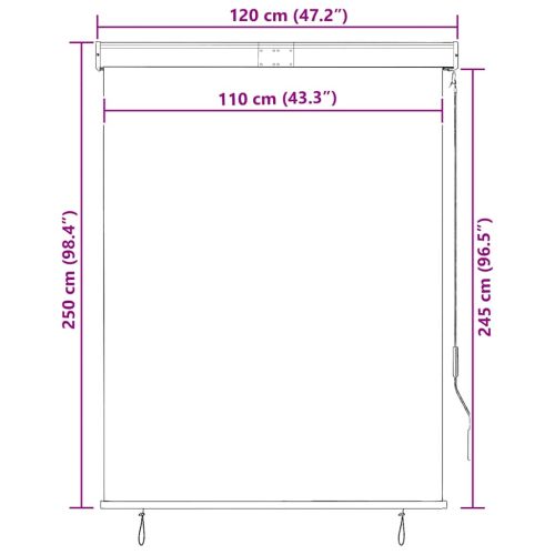 Външна ролетна щора, 120x250 см, кремава