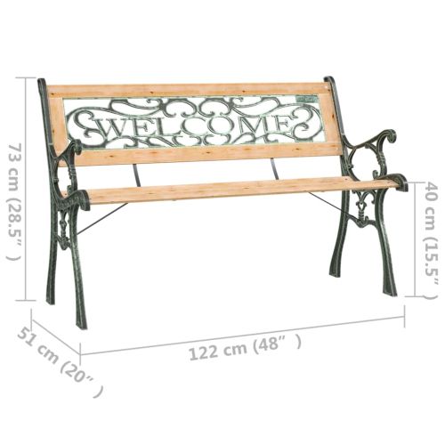 Градинска пейка, 122 см, масивна ела